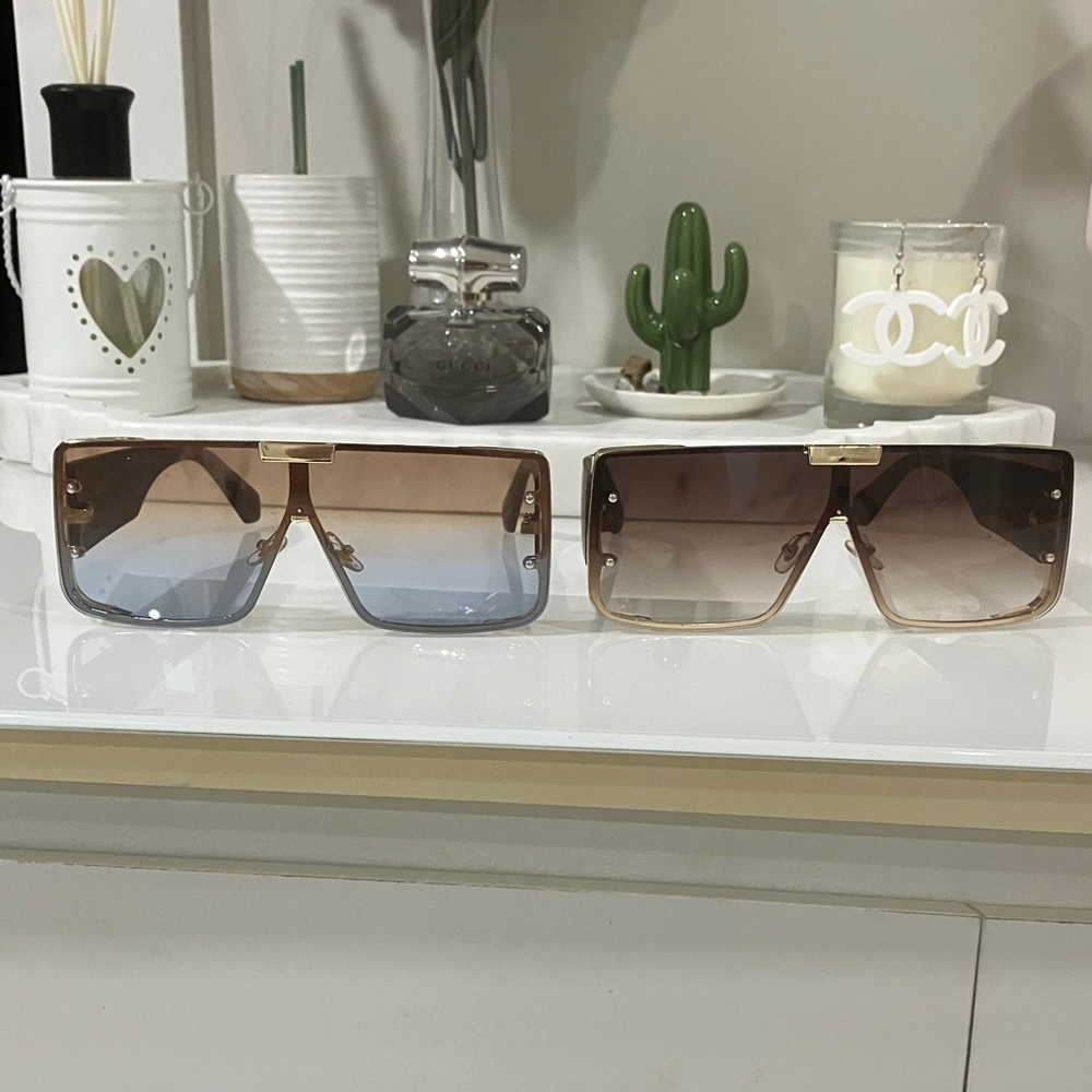 2 x oversized brown detailed Sunglasses